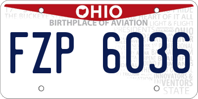 OH license plate FZP6036