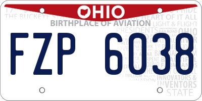 OH license plate FZP6038