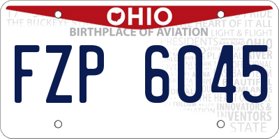 OH license plate FZP6045