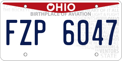 OH license plate FZP6047