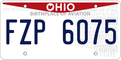 OH license plate FZP6075
