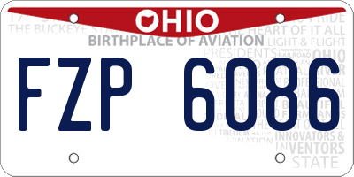 OH license plate FZP6086
