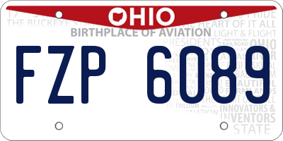 OH license plate FZP6089