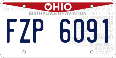 OH license plate FZP6091