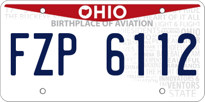 OH license plate FZP6112
