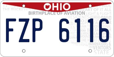 OH license plate FZP6116
