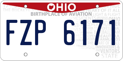 OH license plate FZP6171