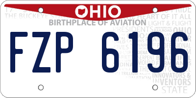 OH license plate FZP6196