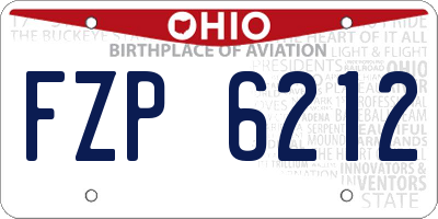 OH license plate FZP6212