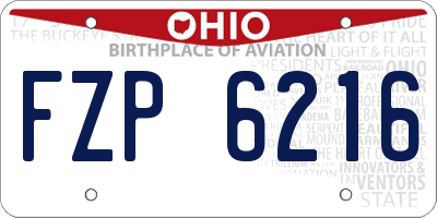 OH license plate FZP6216