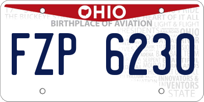 OH license plate FZP6230