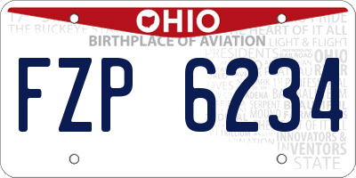 OH license plate FZP6234