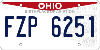 OH license plate FZP6251