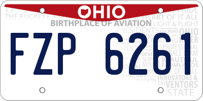 OH license plate FZP6261
