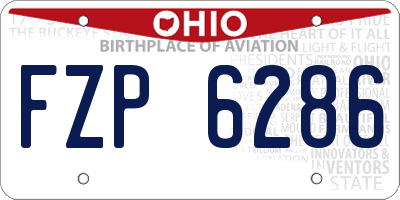 OH license plate FZP6286