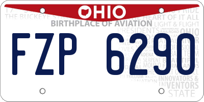 OH license plate FZP6290