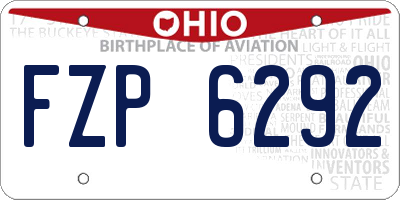 OH license plate FZP6292
