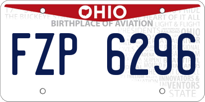 OH license plate FZP6296