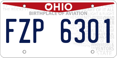 OH license plate FZP6301
