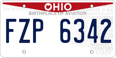 OH license plate FZP6342