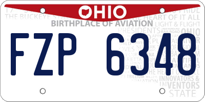 OH license plate FZP6348