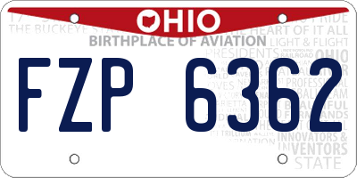 OH license plate FZP6362