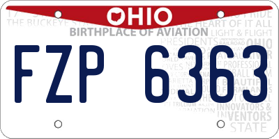 OH license plate FZP6363