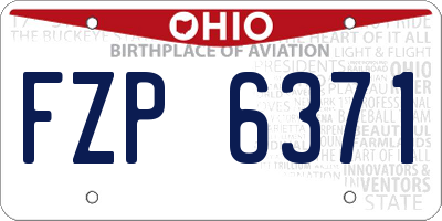 OH license plate FZP6371