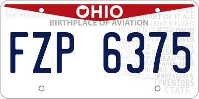 OH license plate FZP6375
