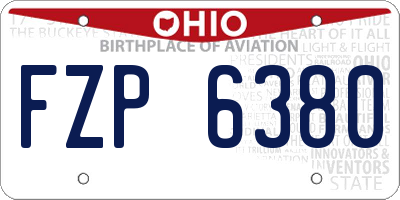 OH license plate FZP6380