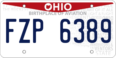 OH license plate FZP6389