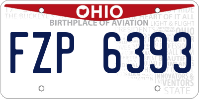 OH license plate FZP6393