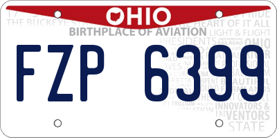 OH license plate FZP6399