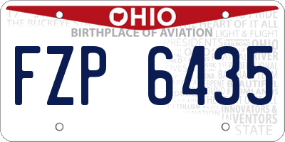 OH license plate FZP6435