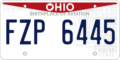 OH license plate FZP6445