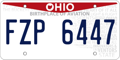 OH license plate FZP6447