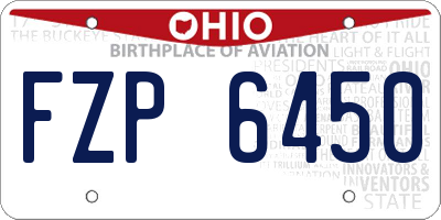 OH license plate FZP6450