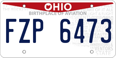 OH license plate FZP6473