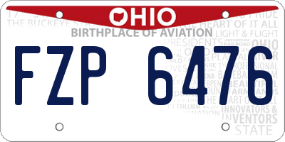 OH license plate FZP6476