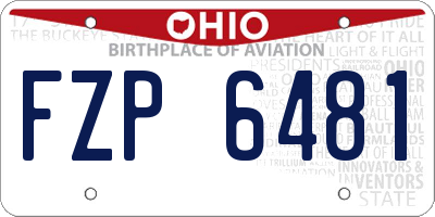 OH license plate FZP6481
