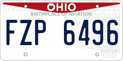 OH license plate FZP6496