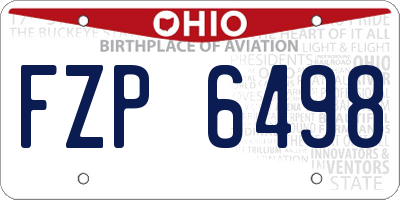 OH license plate FZP6498