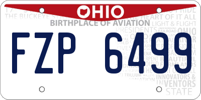 OH license plate FZP6499