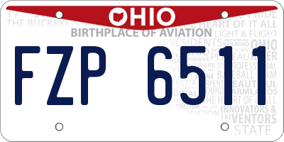 OH license plate FZP6511