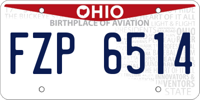 OH license plate FZP6514