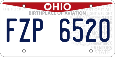OH license plate FZP6520