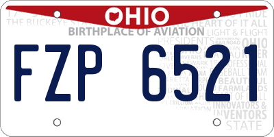 OH license plate FZP6521