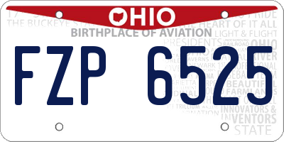OH license plate FZP6525