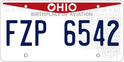OH license plate FZP6542