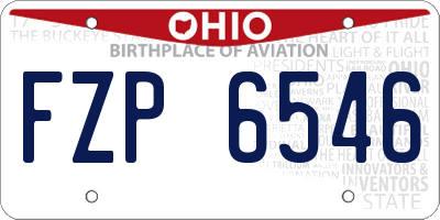 OH license plate FZP6546